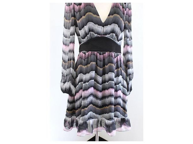 Diane Von Furstenberg vestido Lizbeth de seda DvF Negro Multicolor - vista 3