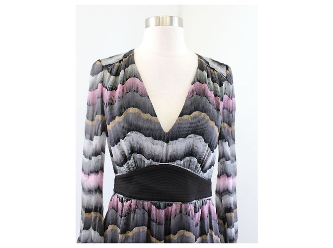 Diane Von Furstenberg vestido Lizbeth de seda DvF Negro Multicolor - vista 5