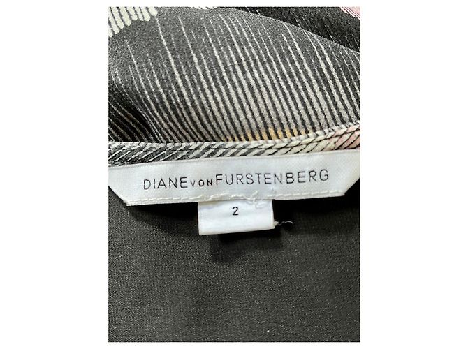 Diane Von Furstenberg vestido Lizbeth de seda DvF Negro Multicolor - vista 8