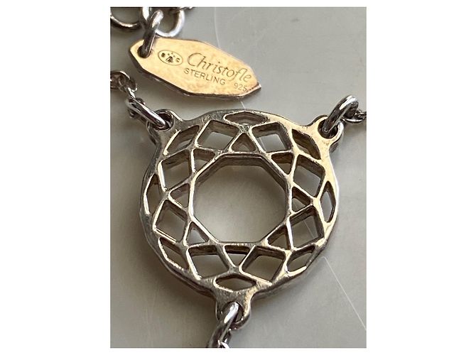 Christofle Edelstein-Edelstein-Halsband Silber Hardware - Ansicht 2