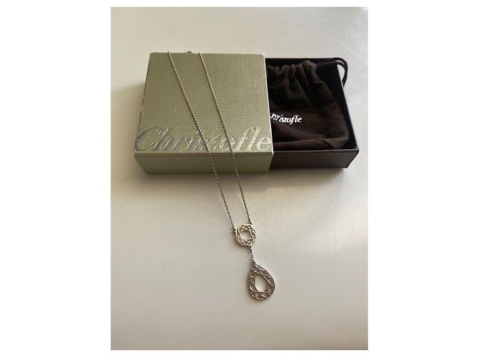 Christofle Edelstein-Edelstein-Halsband Silber Hardware - Ansicht 5