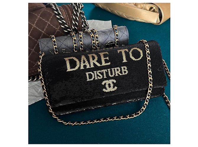 Chanel Rara borsa con paillettes Dare To Disturb Nero - vista 3
