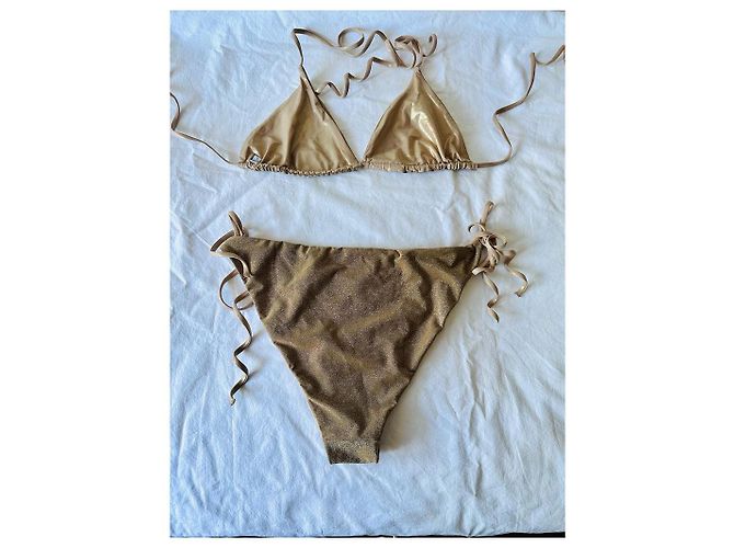 Autre Marque Badebekleidung Jersey in Gold Metallic Golden - Ansicht 2