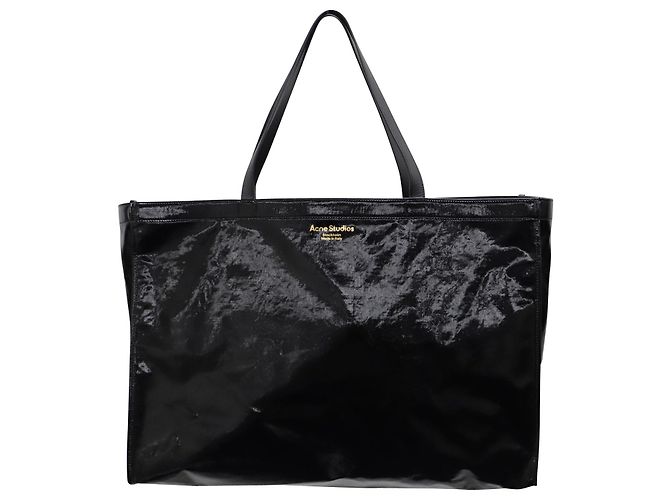Bolsa Tote Acne Studios Agele em Lona Revestida Preta - vista 2