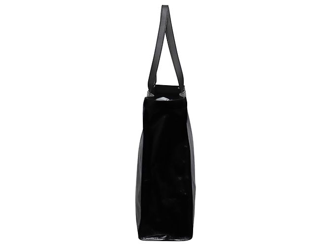Bolsa Tote Acne Studios Agele em Lona Revestida Preta - vista 4
