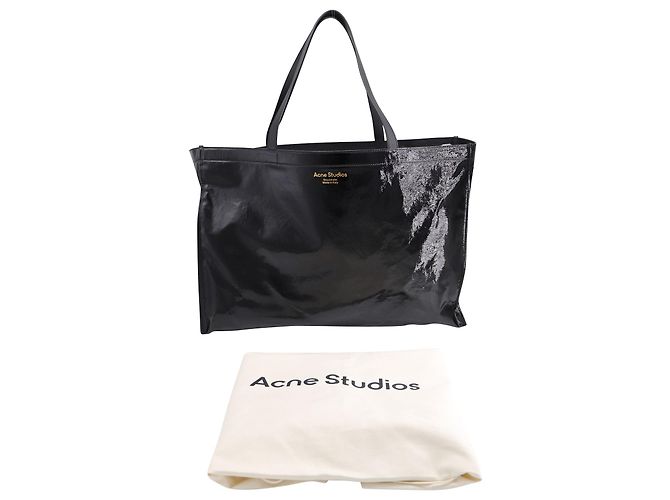 Bolsa Tote Acne Studios Agele em Lona Revestida Preta - vista 6
