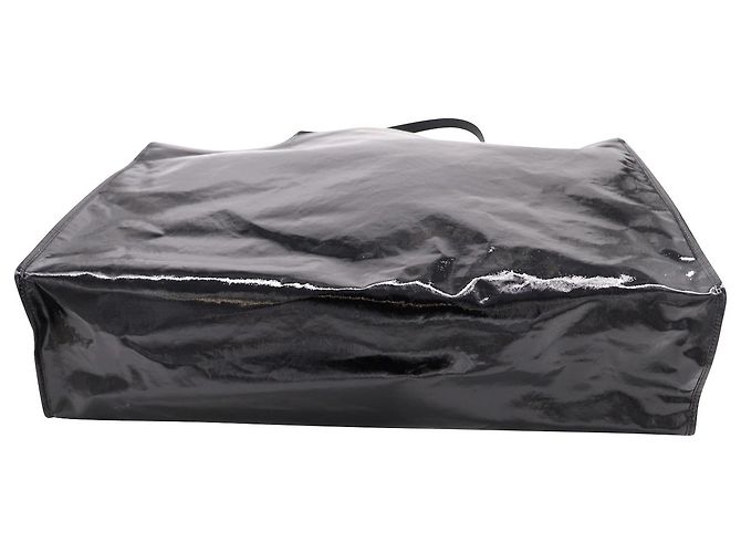 Bolsa Tote Acne Studios Agele em Lona Revestida Preta - vista 8