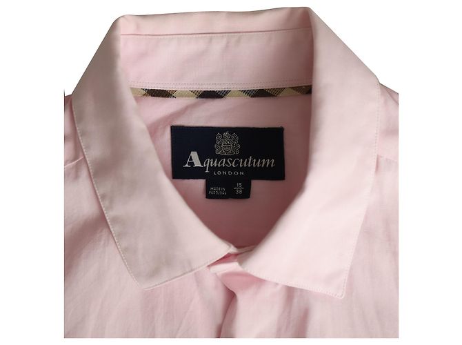 Camicia Classica Aquascutum in Cotone Rosa - vista 3