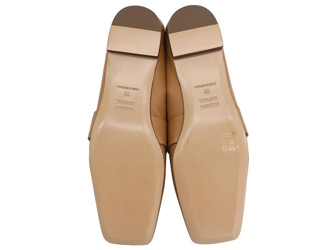 Mocassini Mansur Gavriel Punta Quadrata in Pelle Caramello - vista 6