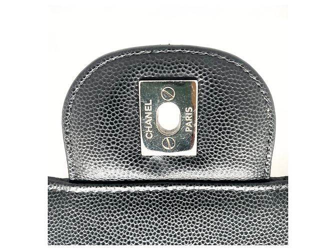 Borsa Chanel Timeless Chevron Jumbo in pelle caviar nera Nero - vista 10