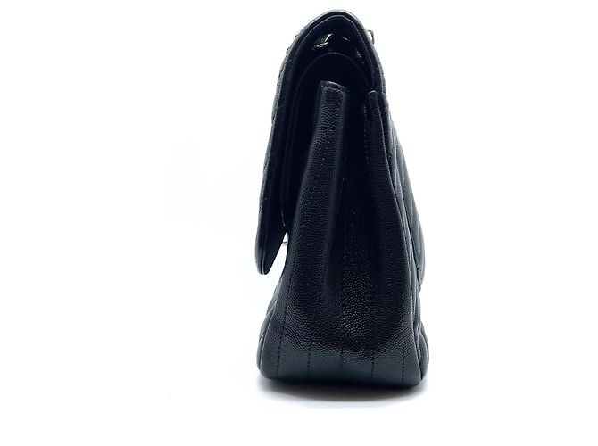 Borsa Chanel Timeless Chevron Jumbo in pelle caviar nera Nero - vista 3