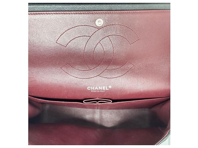 Borsa Chanel Timeless Chevron Jumbo in pelle caviar nera Nero - vista 9