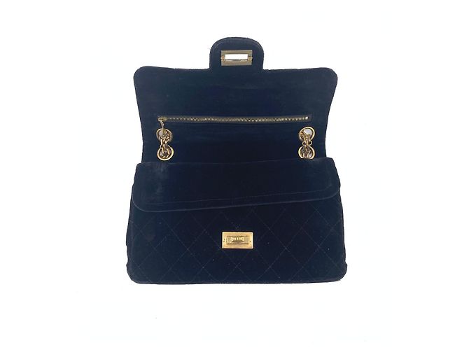 Chanel 2.55 Black Velvet Handbag - view 6