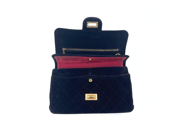 Chanel 2.55 Black Velvet Handbag - view 7