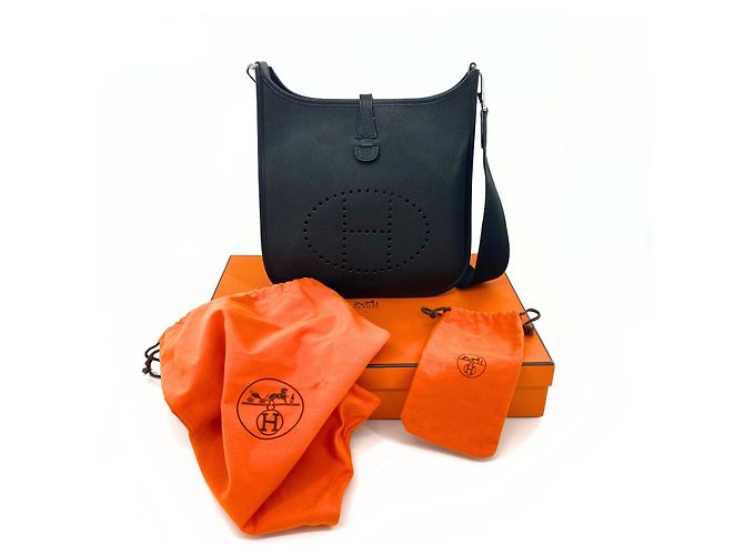 Hermès Evelyne PM schwarzes Courchevel Leder - Ansicht 8