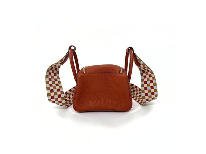 Hermès Lindy Mini Pelle Marrone - vista 4