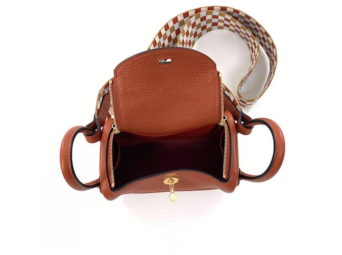 Hermès Lindy Mini Pelle Marrone - vista 5