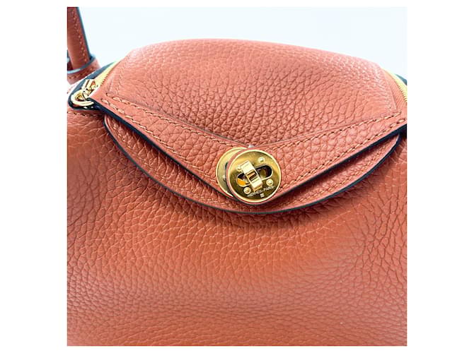 Hermès Lindy Mini Pelle Marrone - vista 6