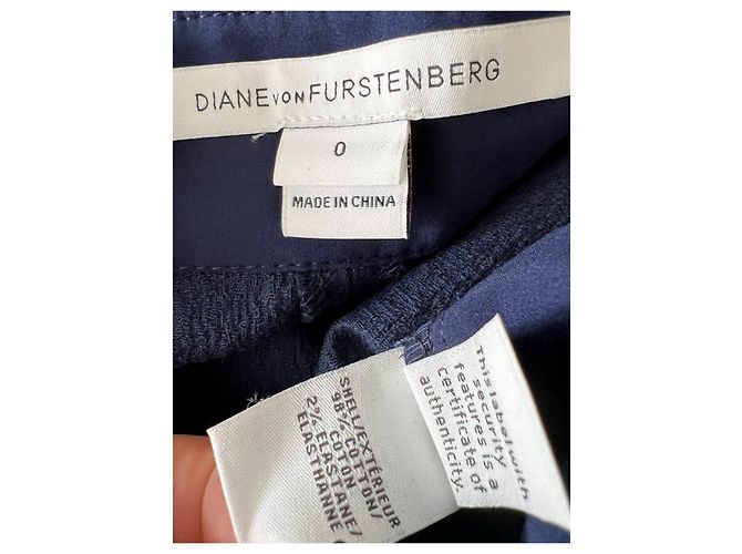 Diane Von Furstenberg Calça texturizada DvF Gwennifer Two Azul Azul marinho - vista 3