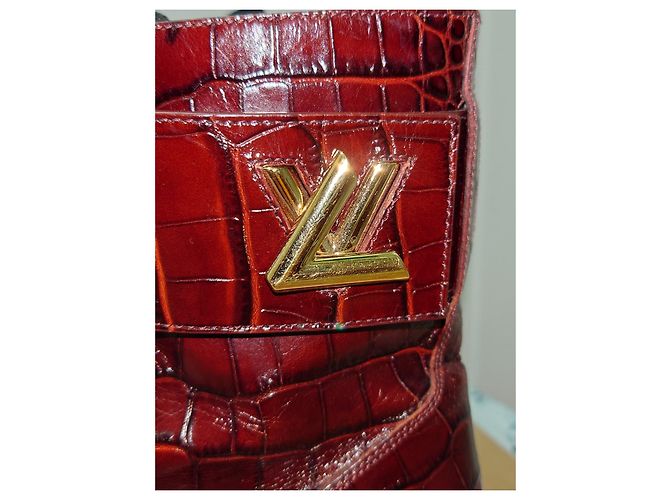 Louis Vuitton Stivale Louis Vuittton Wonderland in pelle rosso bordeaux 38.5 - vista 7