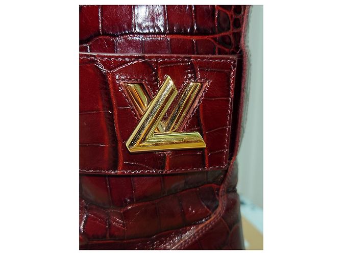 Louis Vuitton Stivale Louis Vuittton Wonderland in pelle rosso bordeaux 38.5 - vista 8