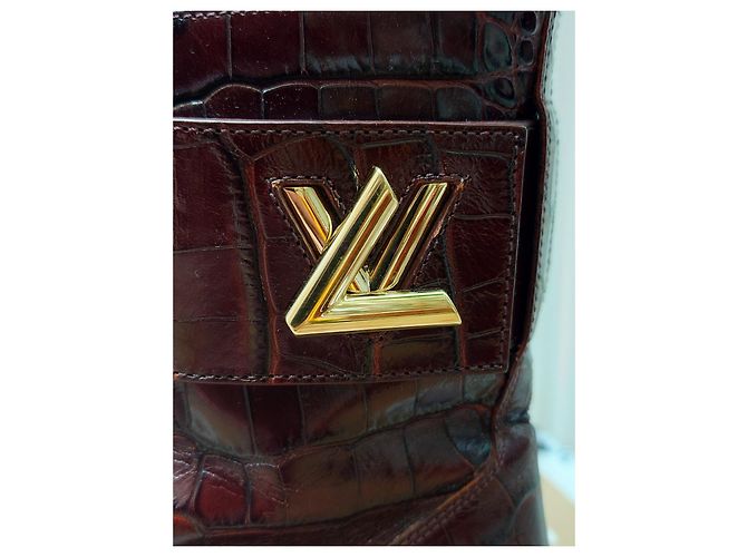 Louis Vuitton Stivale Louis Vuittton Wonderland in pelle rosso bordeaux 38.5 - vista 9