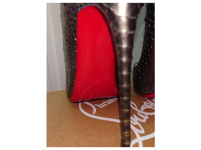 Christian Louboutin Louboutin So Kate 120 Leder Dunkelgrau/Schwarze Farbe Anthrazitgrau - Ansicht 10