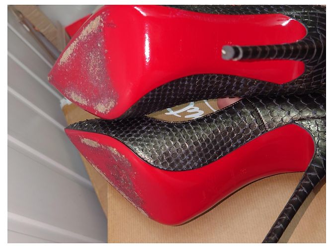 Christian Louboutin Louboutin So Kate 120 Leder Dunkelgrau/Schwarze Farbe Anthrazitgrau - Ansicht 12
