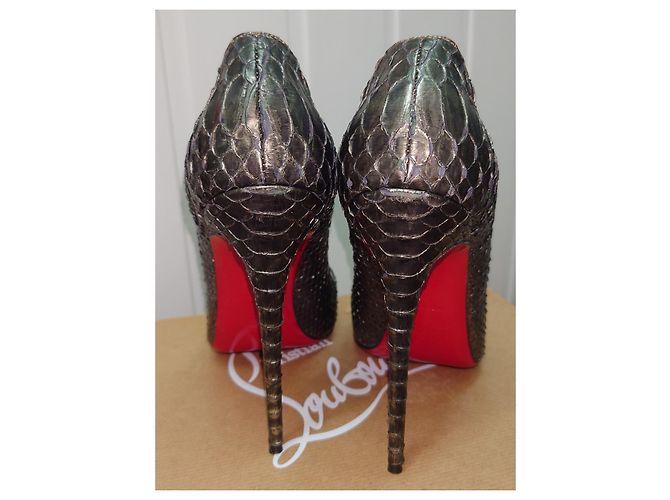 Christian Louboutin Louboutin So Kate 120 Leder Dunkelgrau/Schwarze Farbe Anthrazitgrau - Ansicht 8