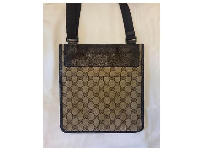 Borsa a tracolla messenger GUCCI Monogram Supreme GG Marrone - vista 2