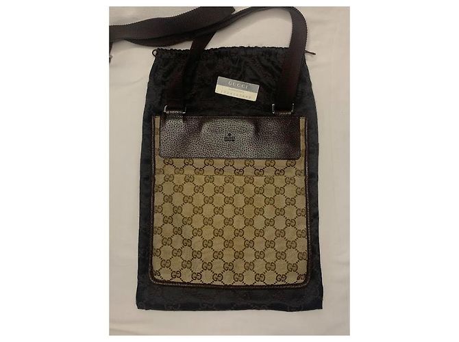 Borsa a tracolla messenger GUCCI Monogram Supreme GG Marrone - vista 3