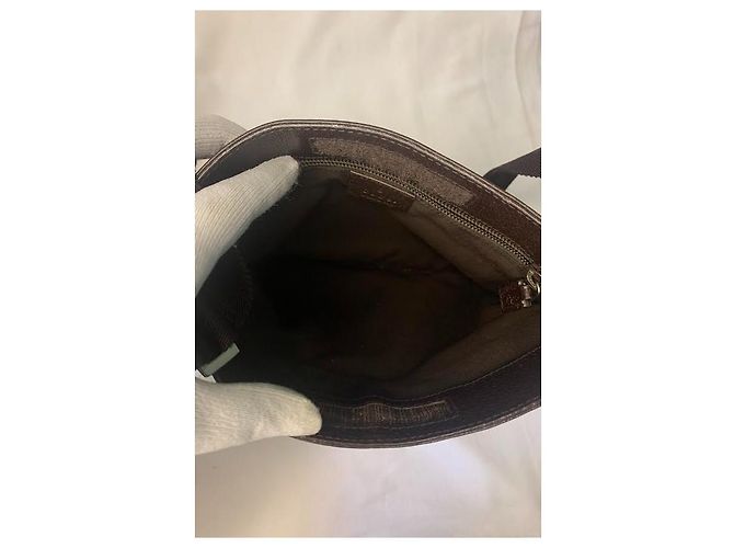 Borsa a tracolla messenger GUCCI Monogram Supreme GG Marrone - vista 7