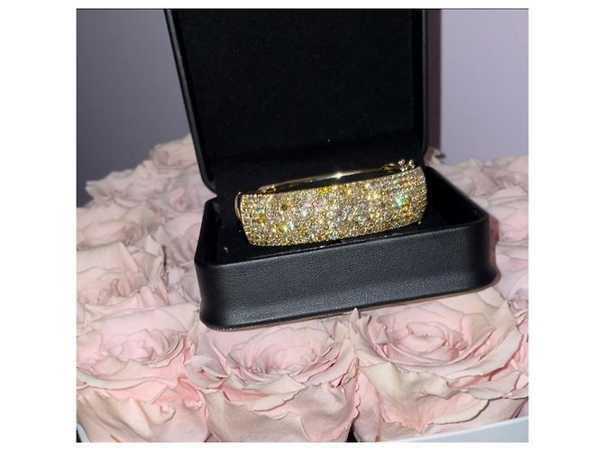 Autre Marque Bracciale Rigido Pavé di Diamanti 11.33 ct Oro Giallo Multicolore - vista 2