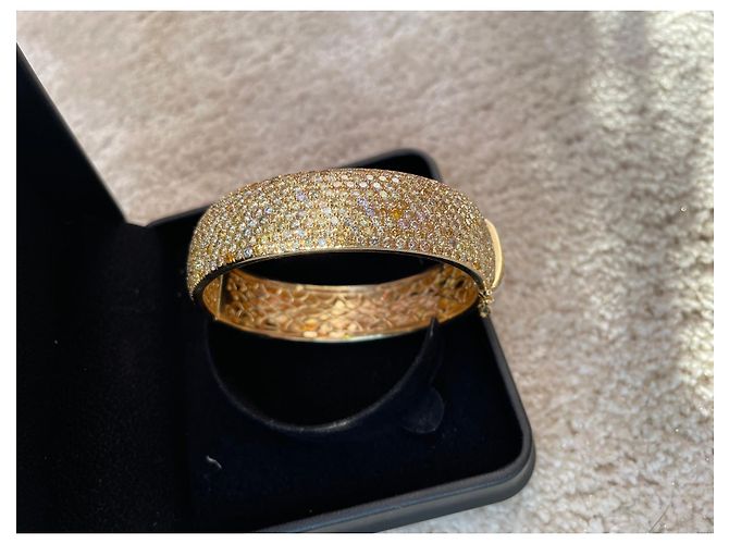Autre Marque Bracciale Rigido Pavé di Diamanti 11.33 ct Oro Giallo Multicolore - vista 5