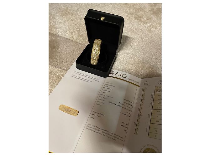 Autre Marque Bracciale Rigido Pavé di Diamanti 11.33 ct Oro Giallo Multicolore - vista 6