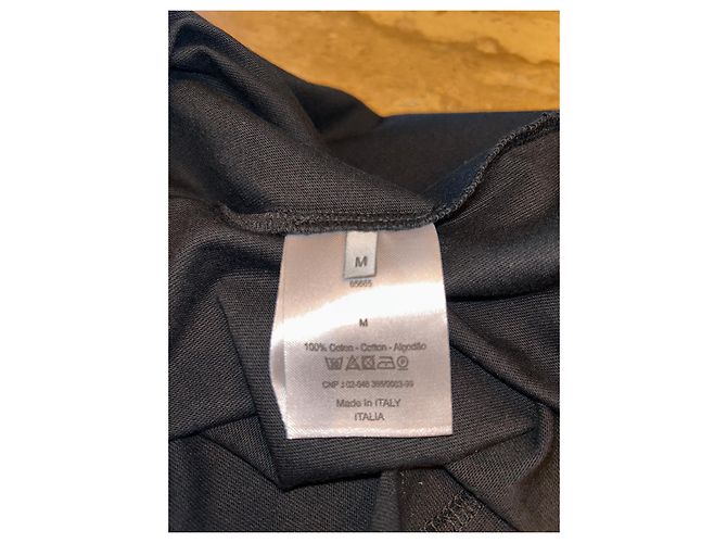 Camiseta Dior preta de algodão com logo CD bordado Preto - vista 6
