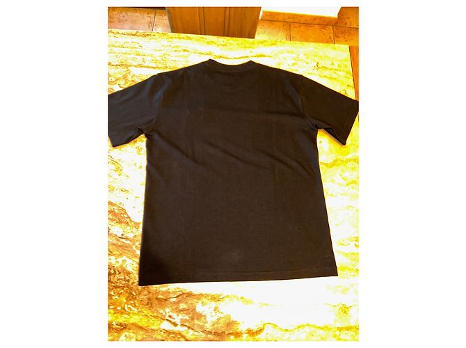 Camiseta Dior preta de algodão com logo CD bordado Preto - vista 7