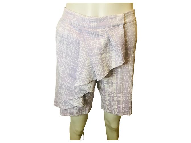 Autre Marque Bermudashorts mit Metradamo-Muster Weiß Lila - Ansicht 2