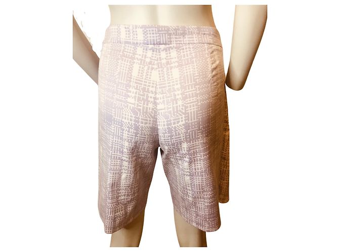 Autre Marque Bermudashorts mit Metradamo-Muster Weiß Lila - Ansicht 4