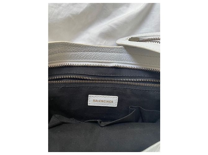 Borsa Balenciaga City in pelle bianca con graffiti rosso e blu Bianco - vista 8