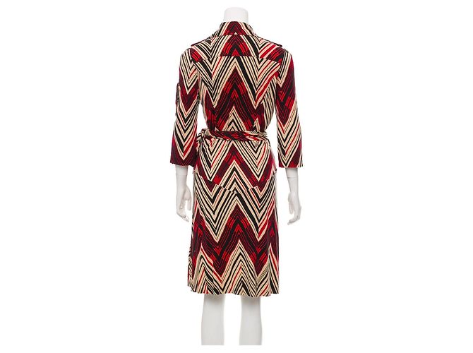 Diane Von Furstenberg Vintage Utility-Wickelkleid aus Seide von DvF Mehrfarben - Ansicht 3