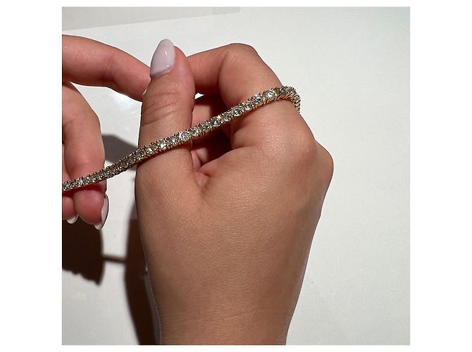 Autre Marque Bracciale Tennis Riviera in Oro e Diamanti 8,2 Carati D'oro - vista 2