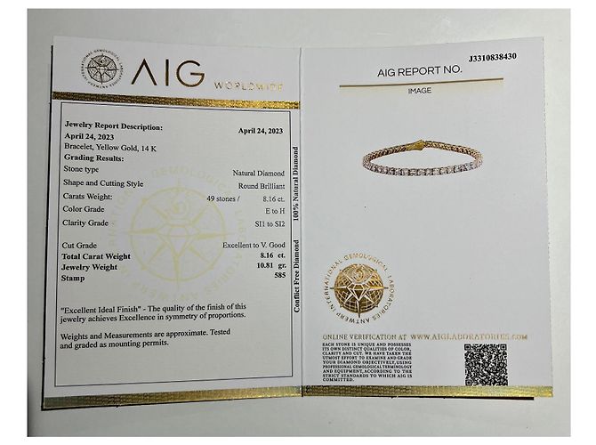 Autre Marque Bracciale Tennis Riviera in Oro e Diamanti 8,2 Carati D'oro - vista 4