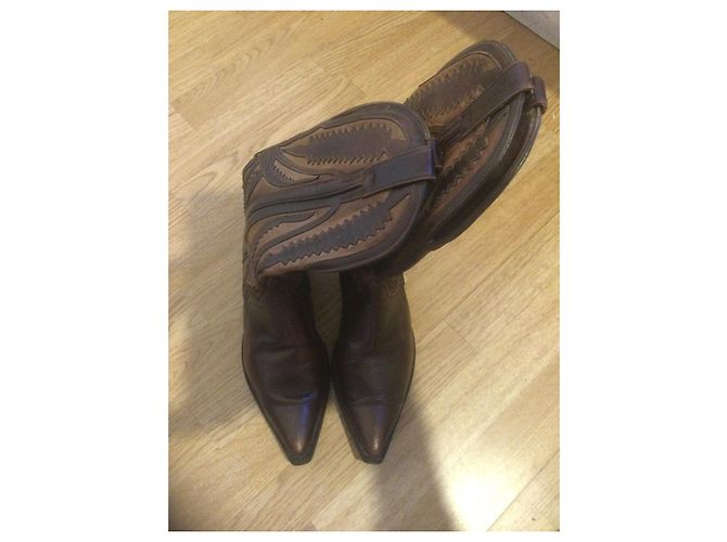 Mexicana Leather Boots Brown Caramel - view 7