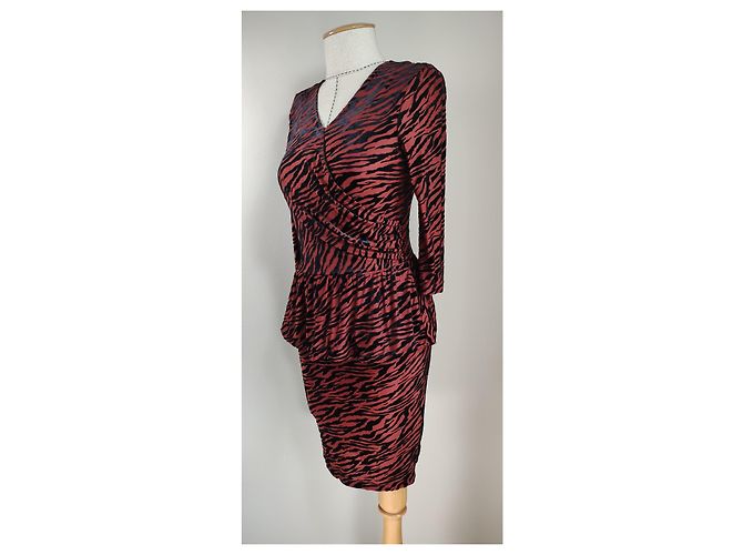 Ganni Adrian Kleid Zebramuster Mehrfarben Zebra-druck - Ansicht 2