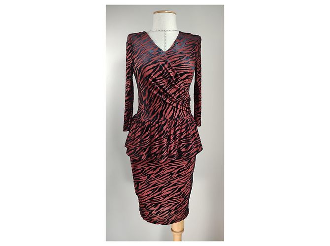 Ganni Adrian Kleid Zebramuster Mehrfarben Zebra-druck - Ansicht 3