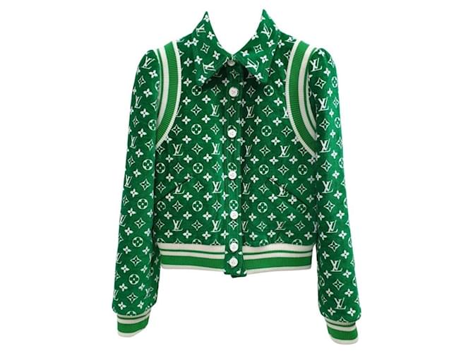 Louis Vuitton Towelling Monogram Bomber Jacket Green Viscose ref.894460