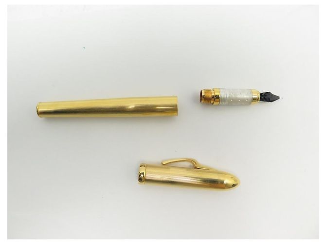 VINTAGE BUGATTI VERGOLDETER FÜLLFEDERHALTER MIT KARTUSCHEN VERGOLDETER FÜLLFEDERHALTER Golden - Ansicht 7