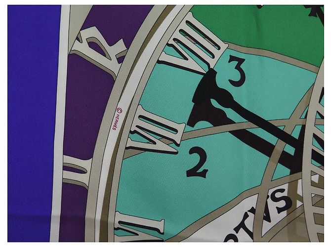Hermès FOULARD HERMES LA MECHANIQUE DU TIME BY LOIC DUBIGEON IN SETA SCIARPA Porpora - vista 6