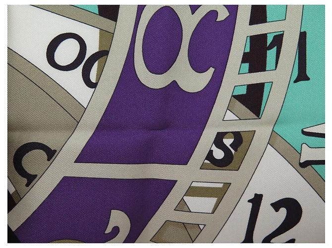 Hermès FOULARD HERMES LA MECHANIQUE DU TIME BY LOIC DUBIGEON IN SETA SCIARPA Porpora - vista 7